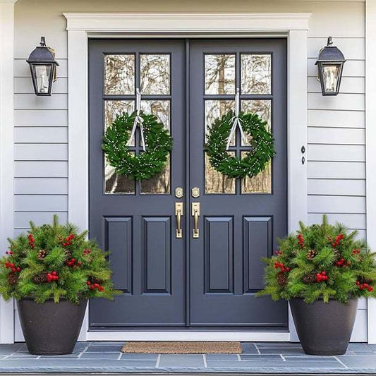 Pre-lit Artificial Christmas Tree Urn Filler